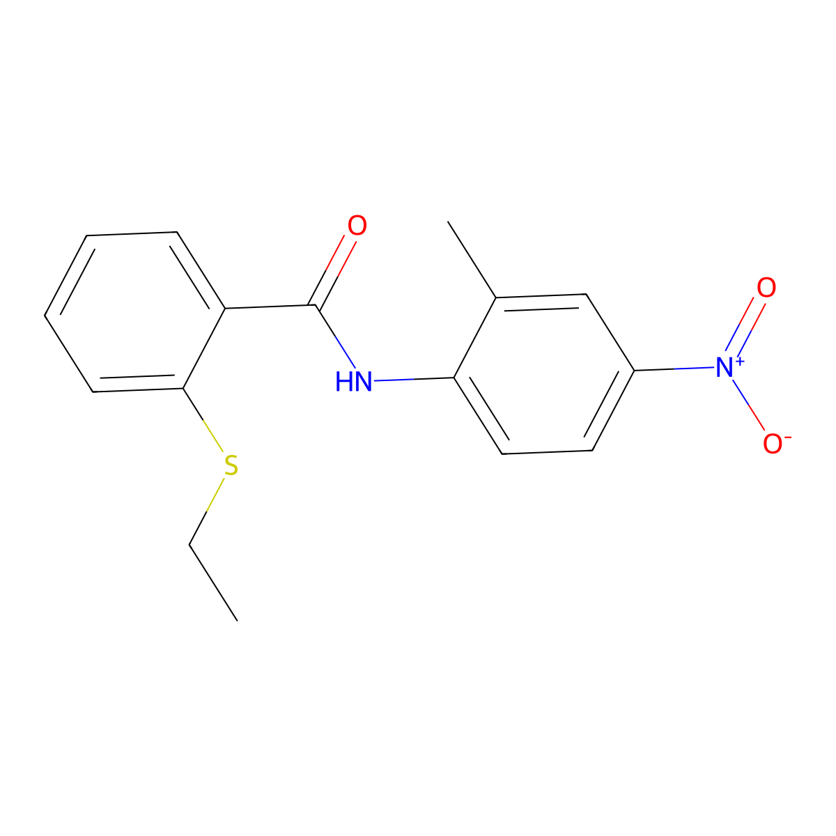 2-(ethylsulfanyl)-N-(2-methyl-4-nitrophenyl)benzamide molecular structure, CAS 663186-60-5