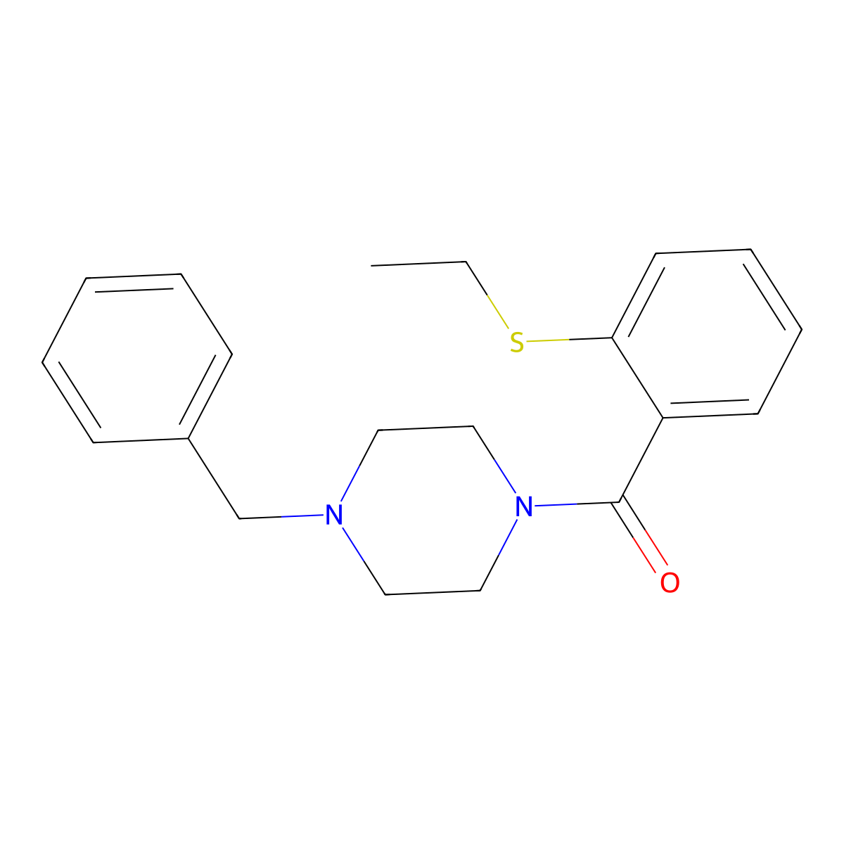 (4-Benzylpiperazin-1-yl)-(2-ethylsulfanylphenyl)methanone molecular structure, CAS 663186-65-0