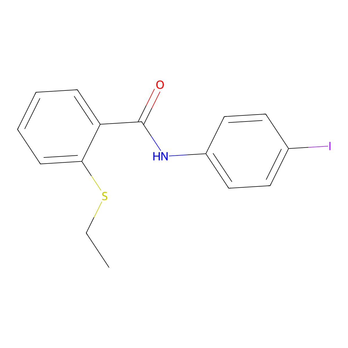 2-(ethylsulfanyl)-N-(4-iodophenyl)benzamide molecular structure, CAS 663186-79-6