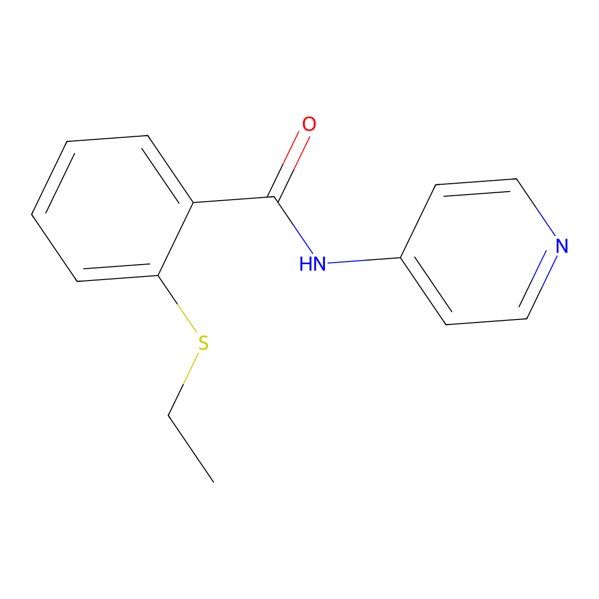 2-ethylsulfanyl-N-pyridin-4-ylbenzamide molecular structure, CAS 663186-88-7
