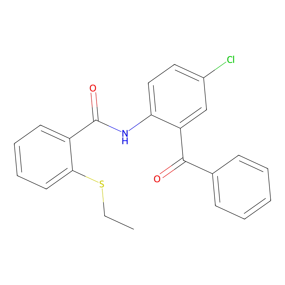 N-(2-benzoyl-4-chlorophenyl)-2-ethylsulfanylbenzamide molecular structure, CAS 663186-99-0