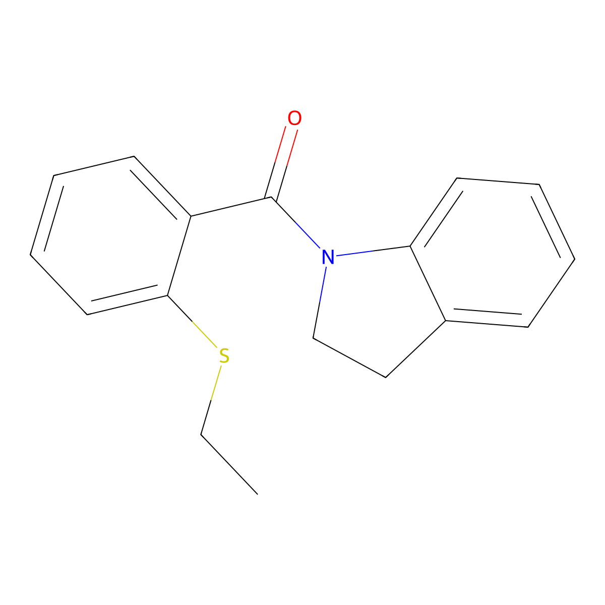 2,3-Dihydroindol-1-yl-(2-ethylsulfanylphenyl)methanone molecular structure, CAS 663187-03-9