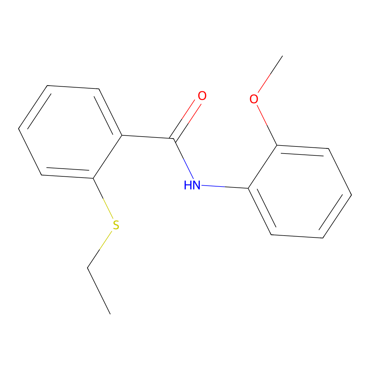 2-(ethylsulfanyl)-N-(2-methoxyphenyl)benzamide molecular structure, CAS 663187-13-1