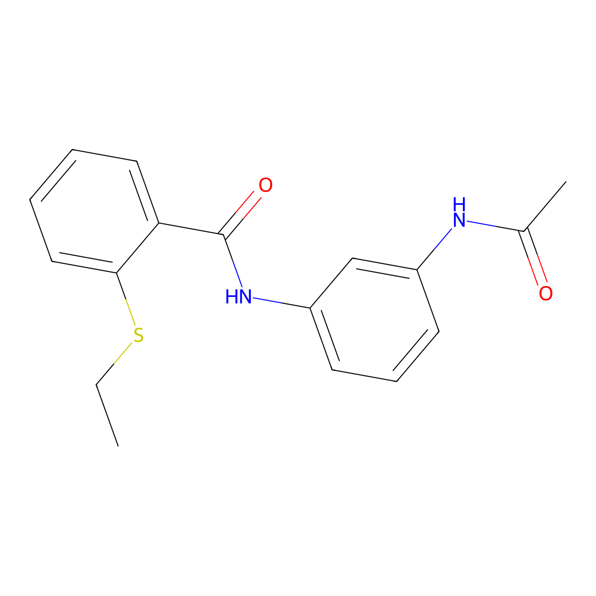 N-(3-acetamidophenyl)-2-ethylsulfanylbenzamide molecular structure, CAS 663187-29-9