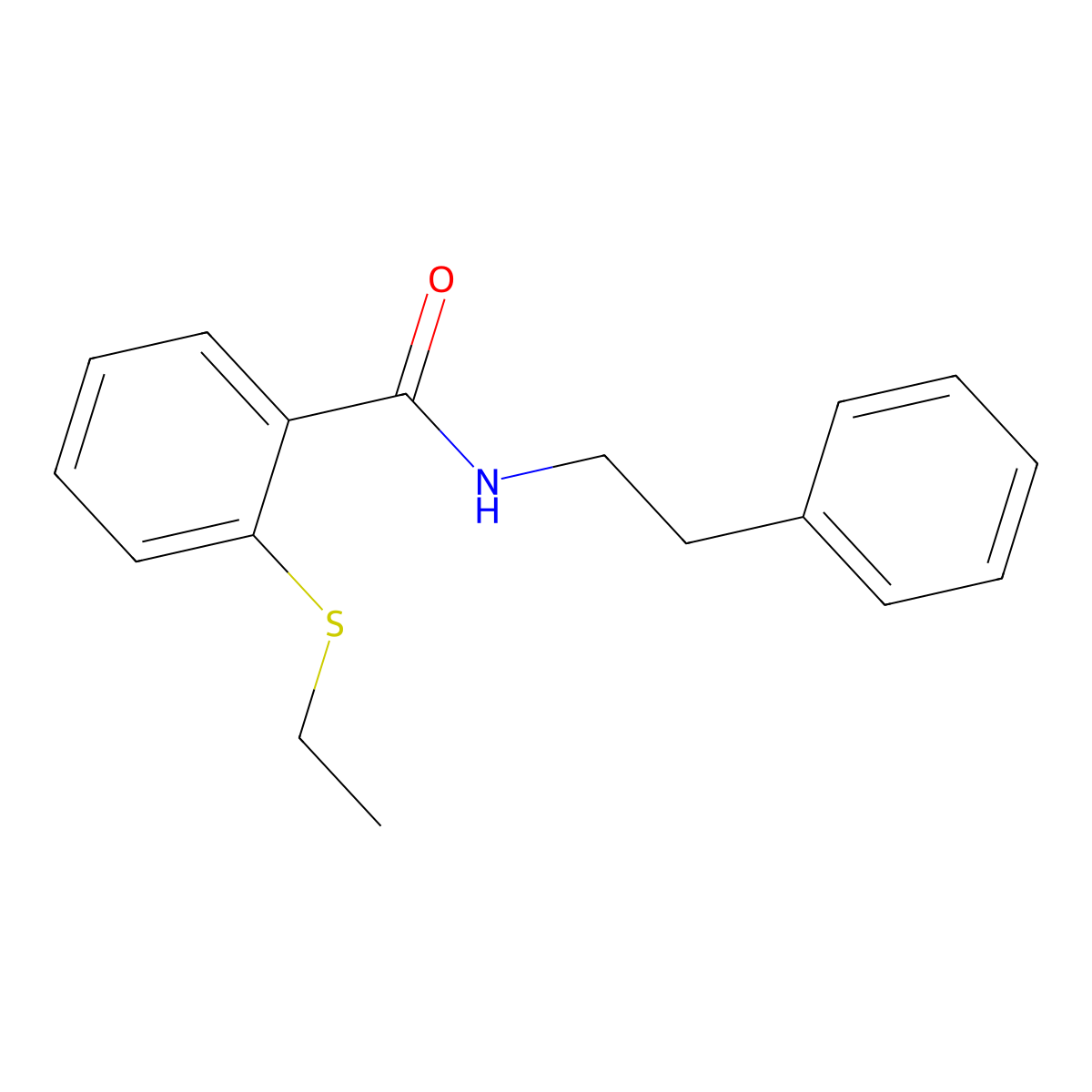 2-(ethylthio)-N-(2-phenylethyl)benzamide molecular structure, CAS 663187-35-7