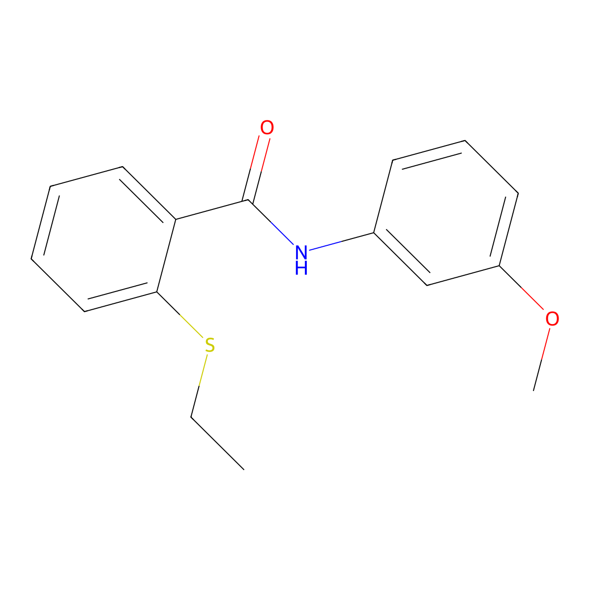 2-(ethylthio)-N-(3-methoxyphenyl)benzamide molecular structure, CAS 663187-37-9