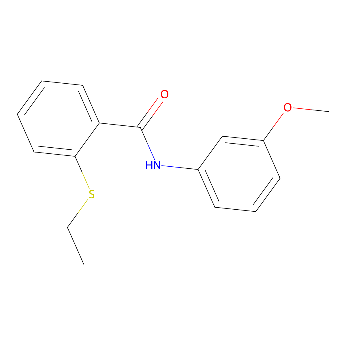 2-(ethylthio)-N-(3-methoxyphenyl)benzamide molecular structure, CAS 663187-37-9