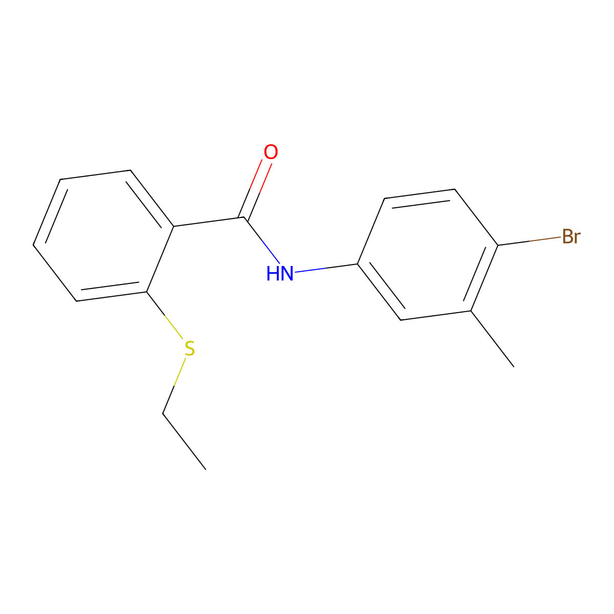 N-(4-bromo-3-methylphenyl)-2-ethylsulfanylbenzamide molecular structure, CAS 663187-40-4