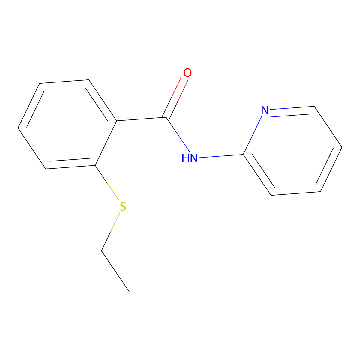 2-ethylsulfanyl-N-pyridin-2-ylbenzamide molecular structure, CAS 663187-41-5