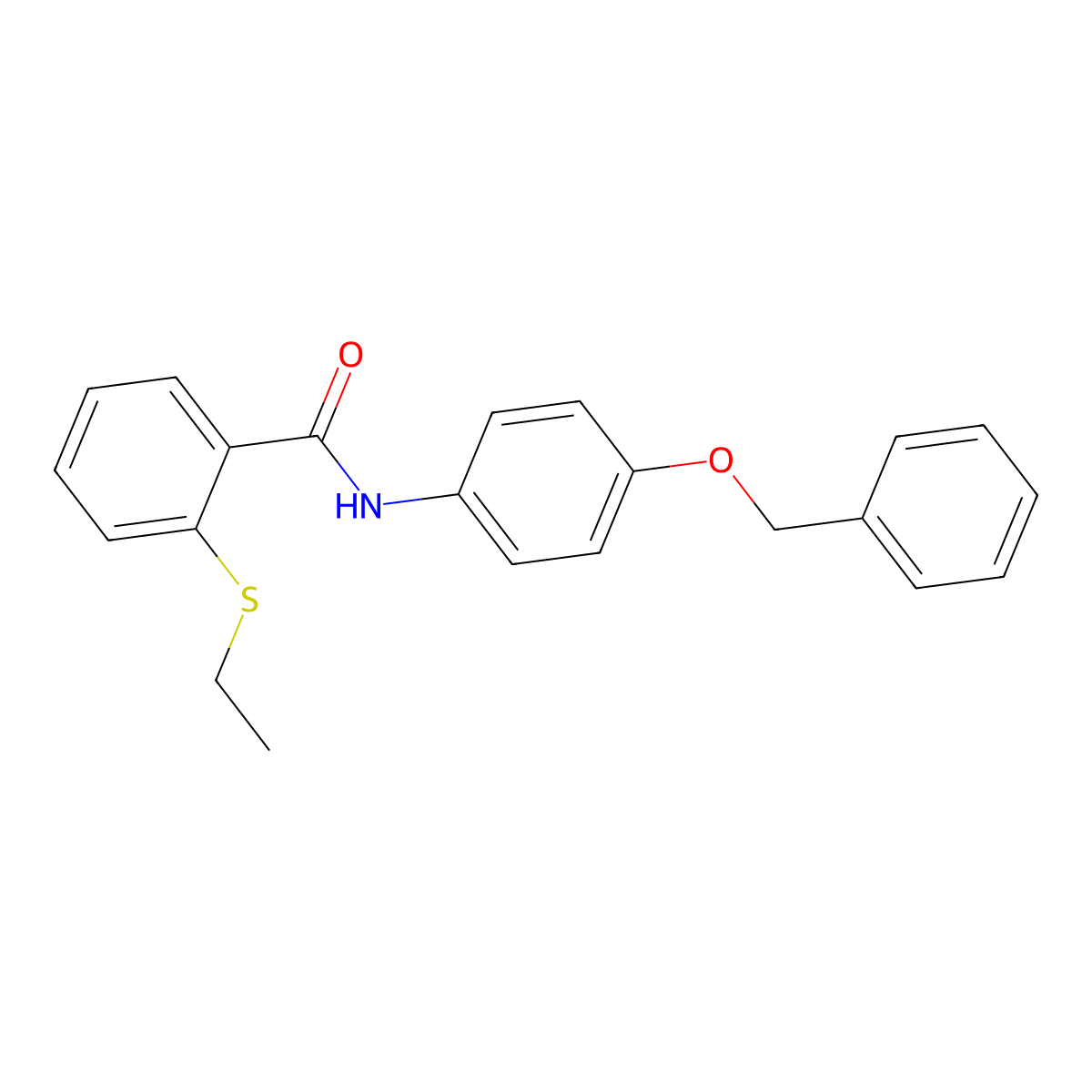 2-ethylsulfanyl-N-(4-phenylmethoxyphenyl)benzamide molecular structure, CAS 663187-50-6