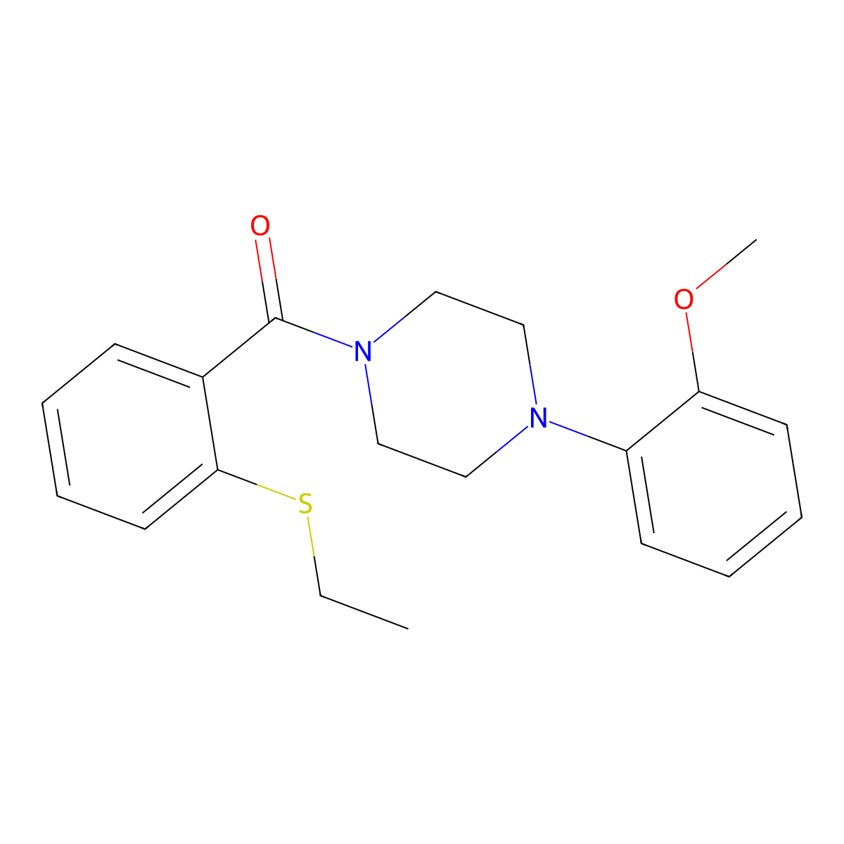 (2-Ethylsulfanylphenyl)-[4-(2-methoxyphenyl)piperazin-1-yl]methanone molecular structure, CAS 663187-52-8
