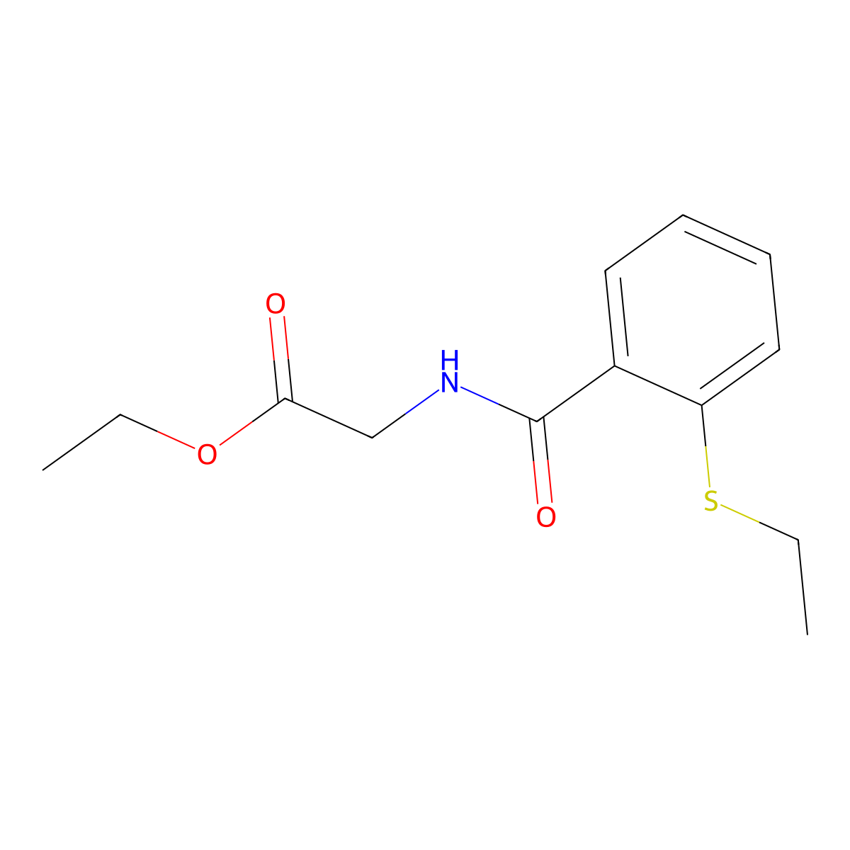 Ethyl 2-(2-(ethylthio)benzamido)acetate molecular structure, CAS 663187-53-9