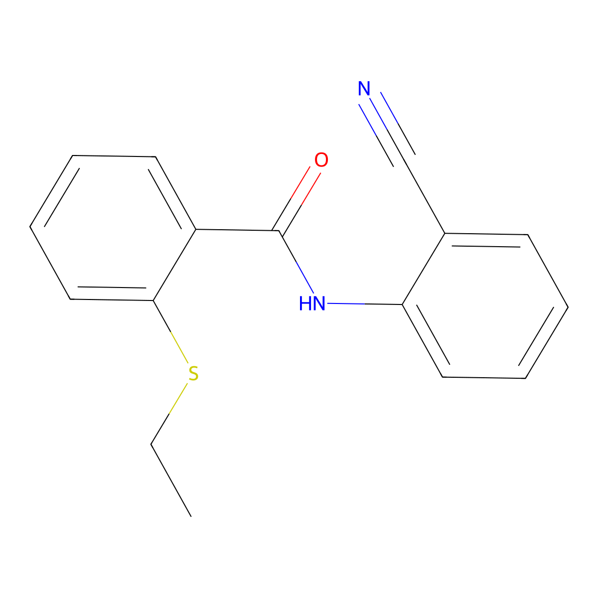 N-(2-cyanophenyl)-2-(ethylsulfanyl)benzamide molecular structure, CAS 663187-62-0