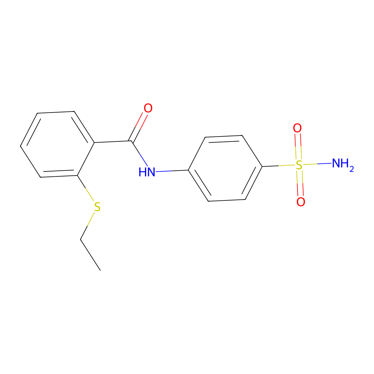 2-(ethylsulfanyl)-N-(4-sulfamoylphenyl)benzamide molecular structure, CAS 663187-64-2