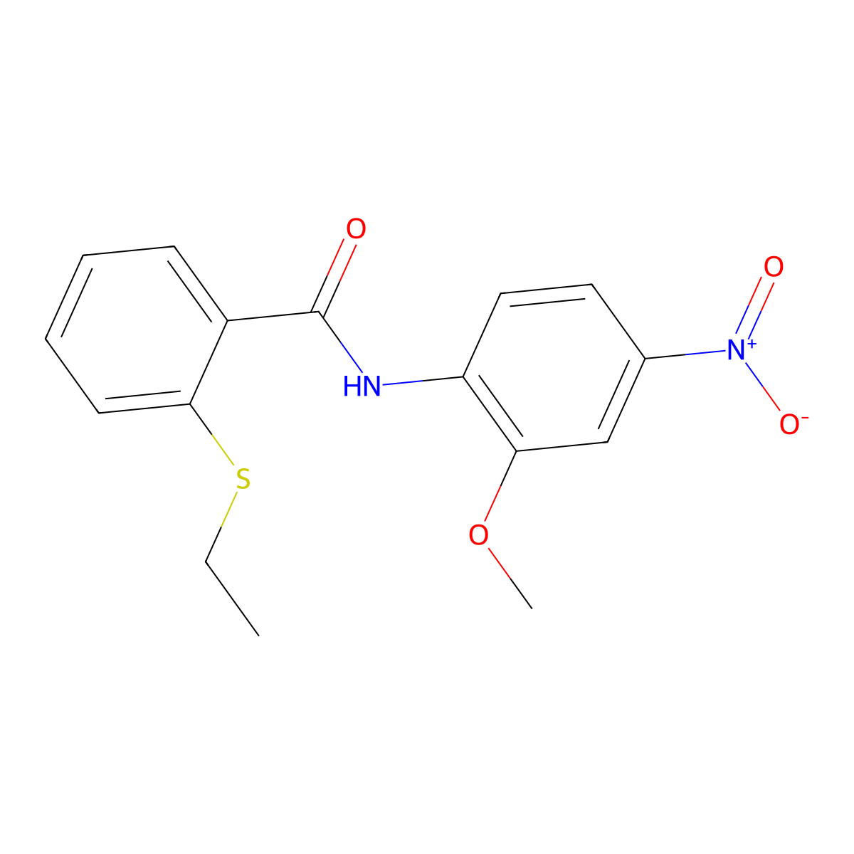 2-(ethylsulfanyl)-N-(2-methoxy-4-nitrophenyl)benzamide molecular structure, CAS 663187-70-0