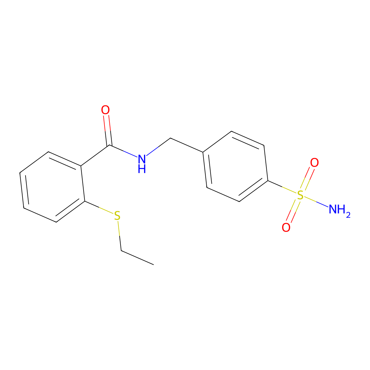 N-[4-(aminosulfonyl)benzyl]-2-(ethylthio)benzamide molecular structure, CAS 663187-75-5