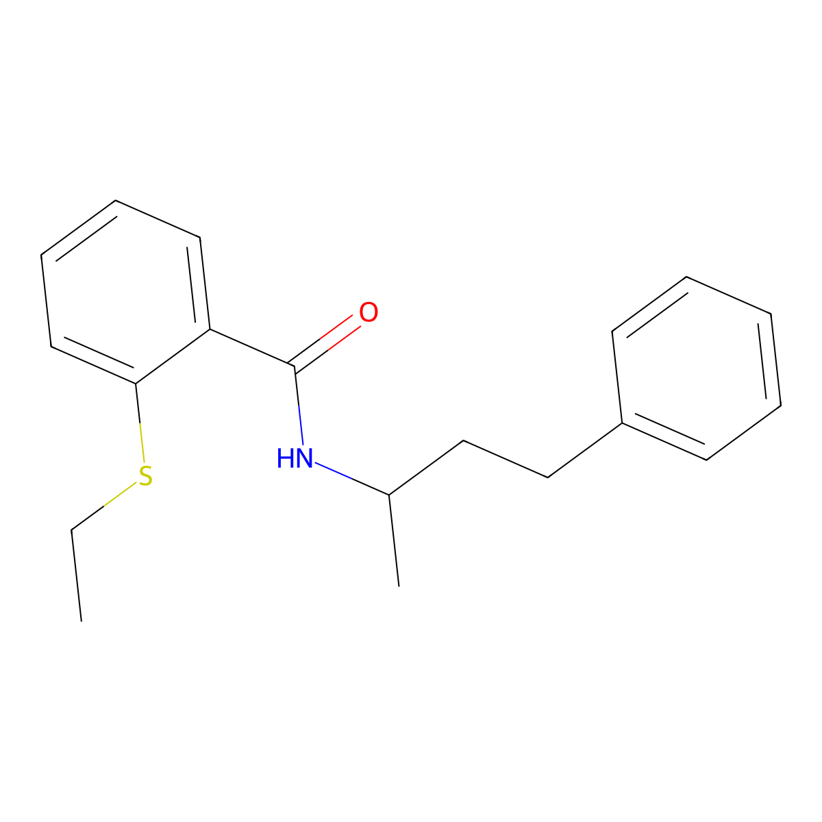 2-(ethylsulfanyl)-N-(4-phenylbutan-2-yl)benzamide molecular structure, CAS 663188-10-1