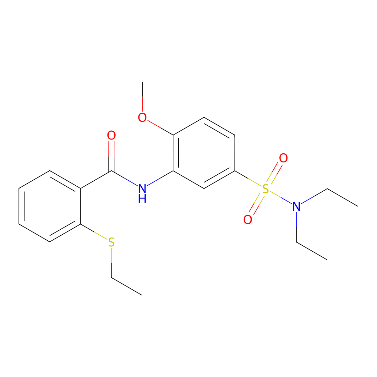 N-[5-(diethylsulfamoyl)-2-methoxyphenyl]-2-ethylsulfanylbenzamide molecular structure, CAS 663188-18-9