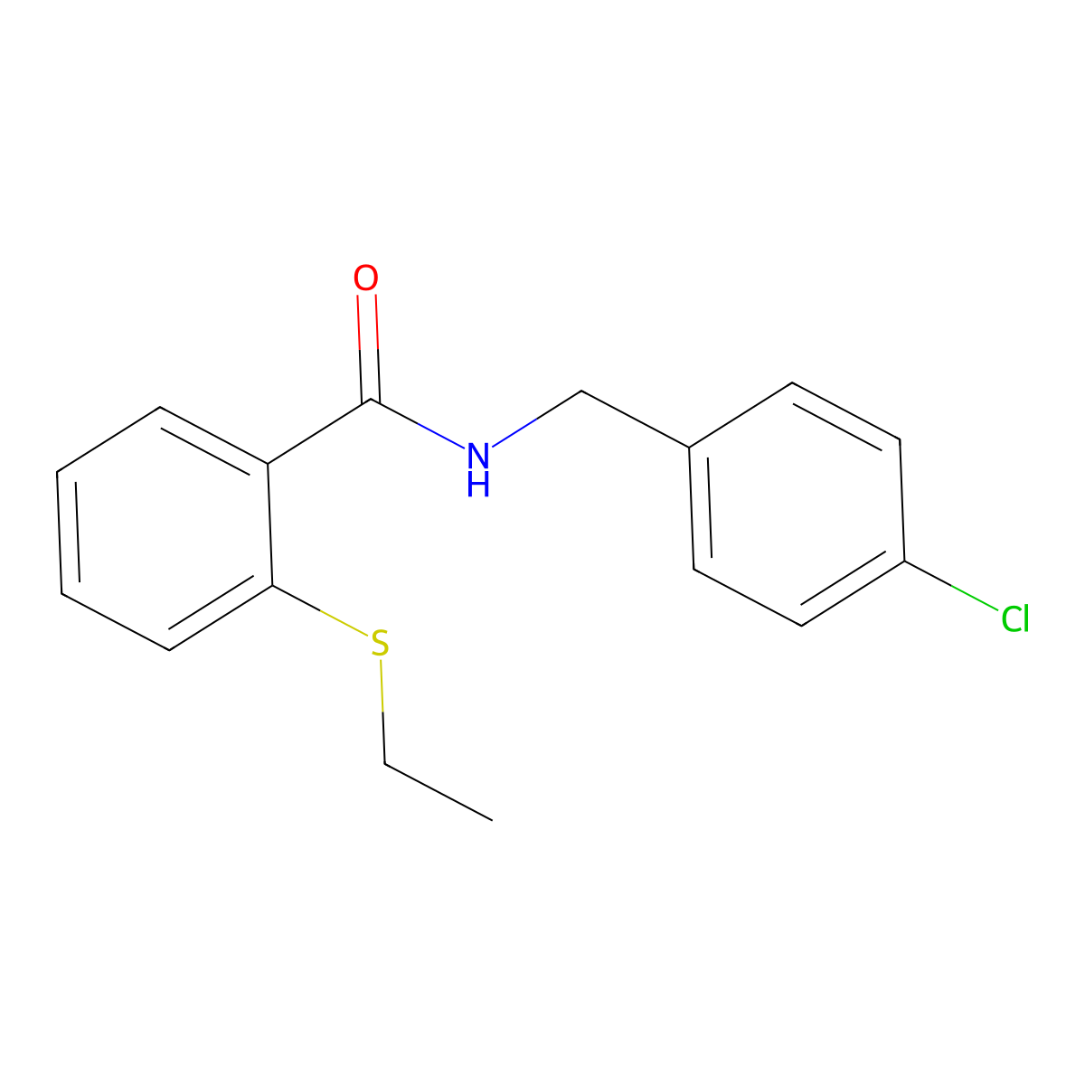 N-(4-chlorobenzyl)-2-(ethylsulfanyl)benzamide molecular structure, CAS 663188-22-5