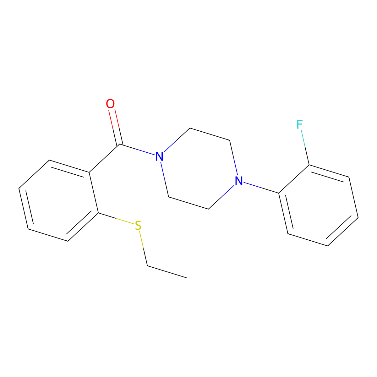 1-[2-(Ethylthio)benzoyl]-4-(2-fluorophenyl)piperazine molecular structure, CAS 663188-23-6