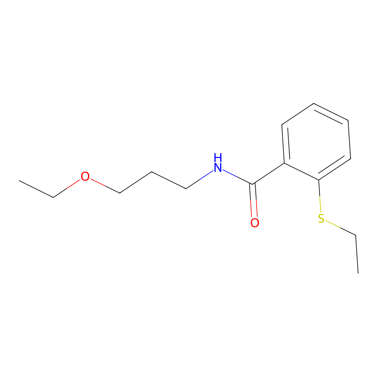 N-(3-ethoxypropyl)-2-(ethylthio)benzamide molecular structure, CAS 663188-33-8