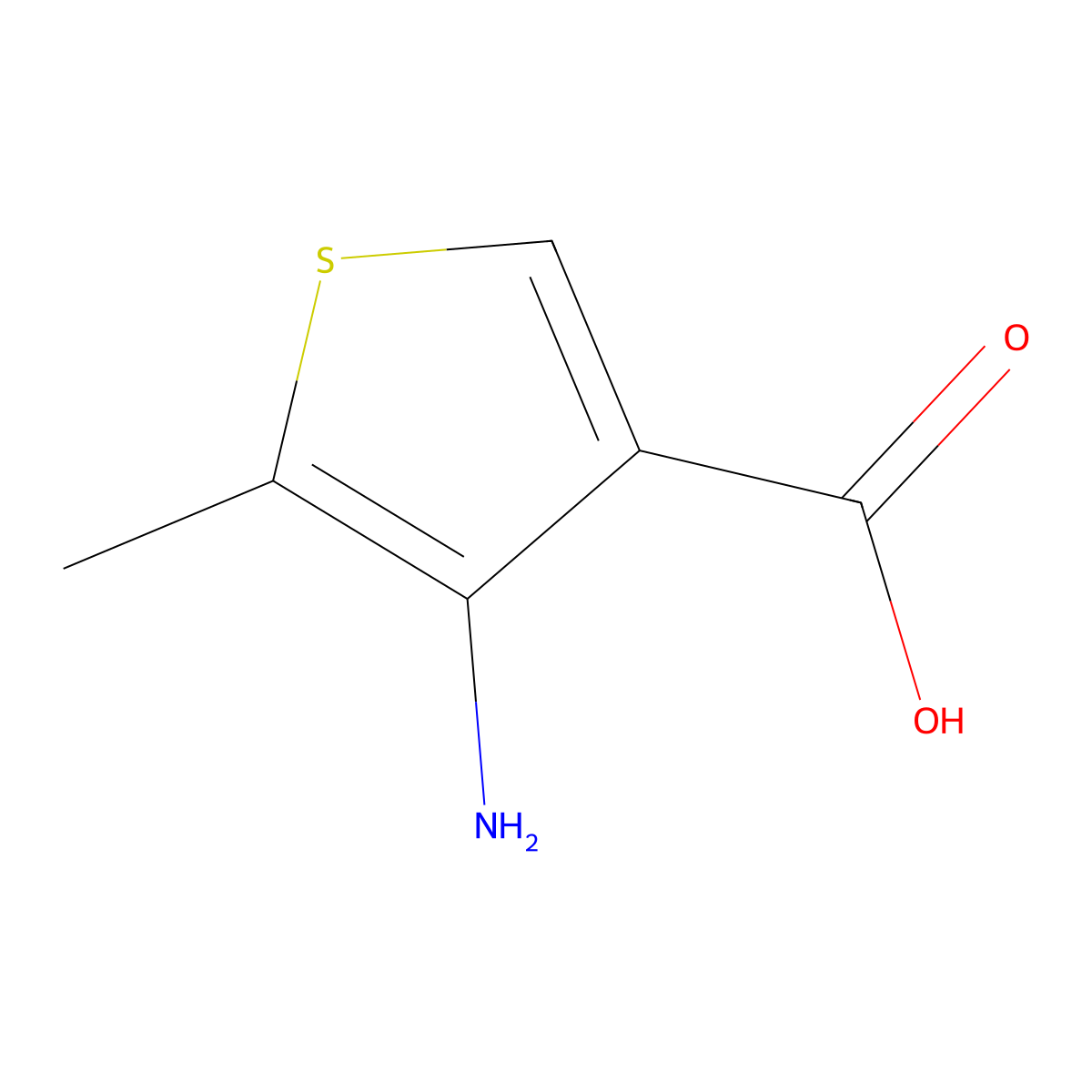 4-Amino-5-methylthiophene-3-carboxylic acid molecular structure, CAS 66319-09-3