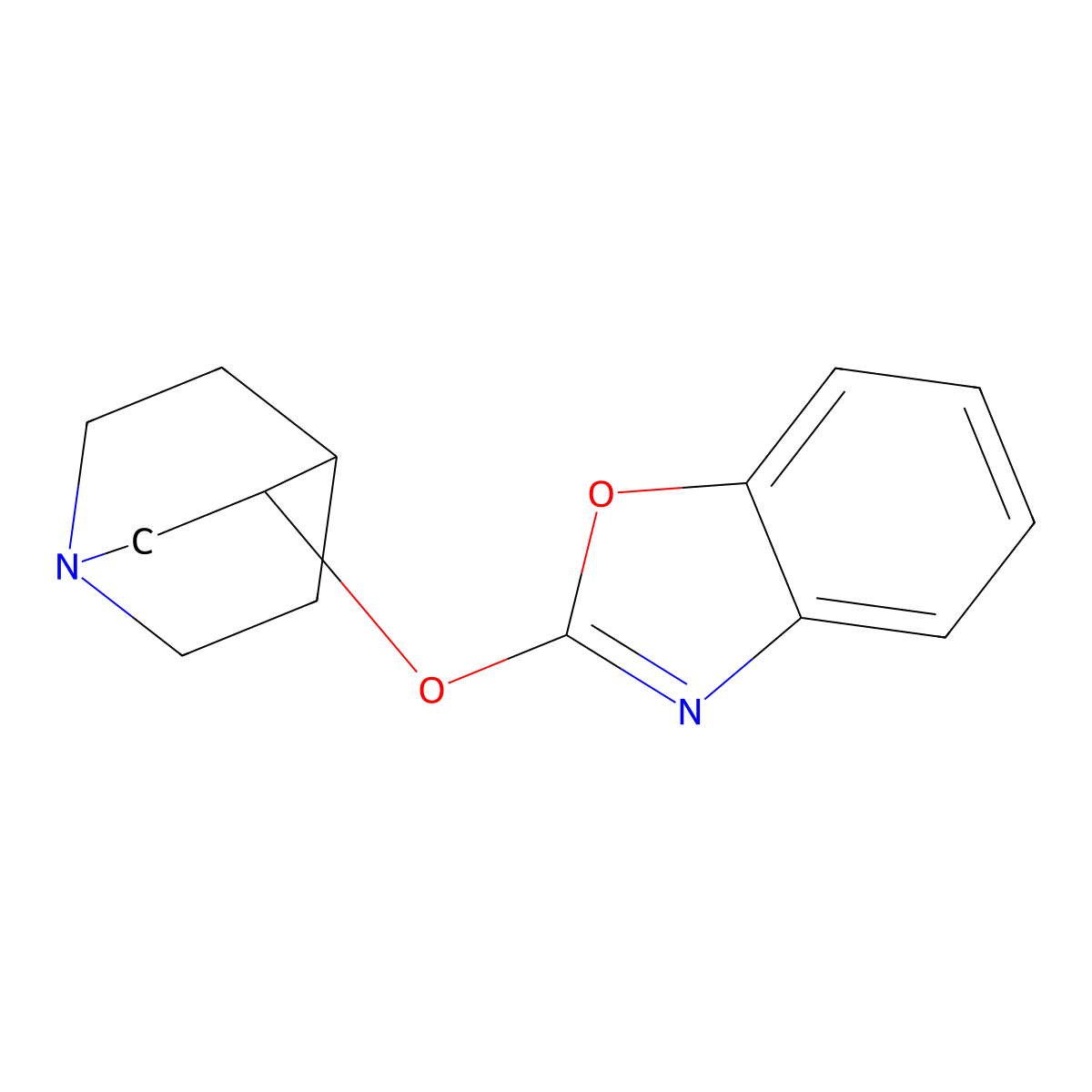 2-{1-Azabicyclo[2.2.2]octan-3-yloxy}-1,3-benzoxazole molecular structure, CAS 663191-46-6