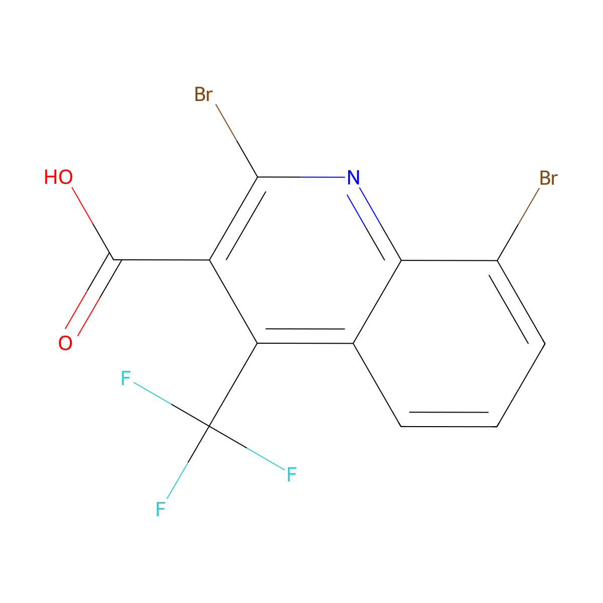 2,8-dibromo-4-(trifluoromethyl)quinoline-3-carboxylic Acid molecular structure, CAS 663193-43-9