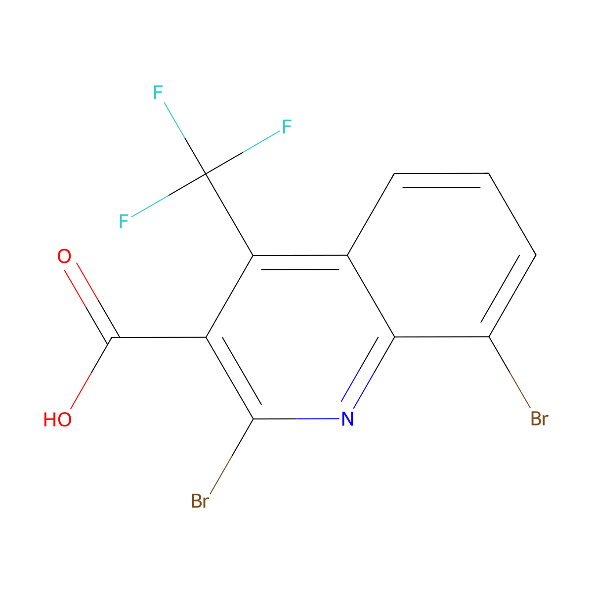2,8-dibromo-4-(trifluoromethyl)quinoline-3-carboxylic Acid molecular structure, CAS 663193-43-9
