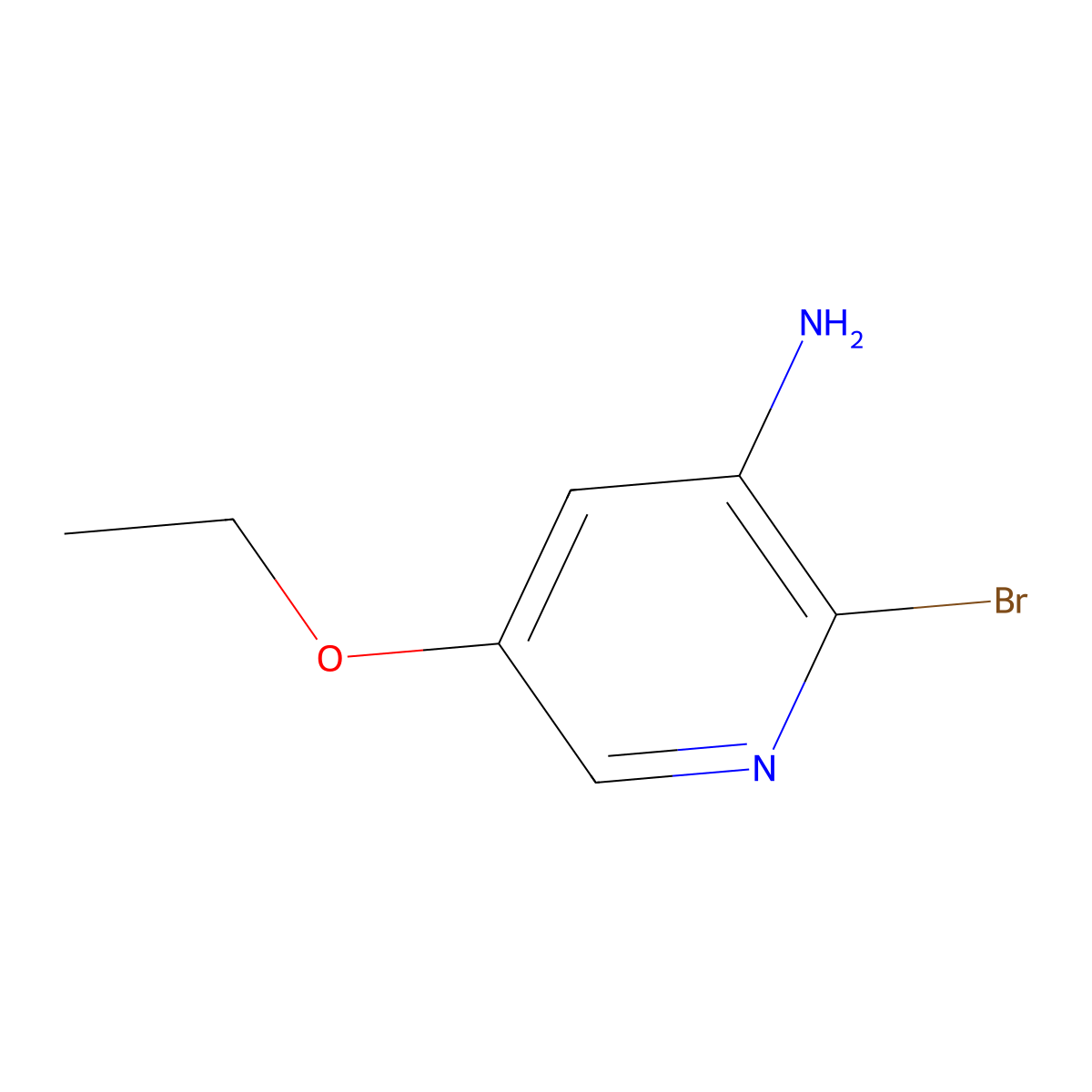 2-Bromo-5-ethoxypyridin-3-amine molecular structure, CAS 663193-84-8