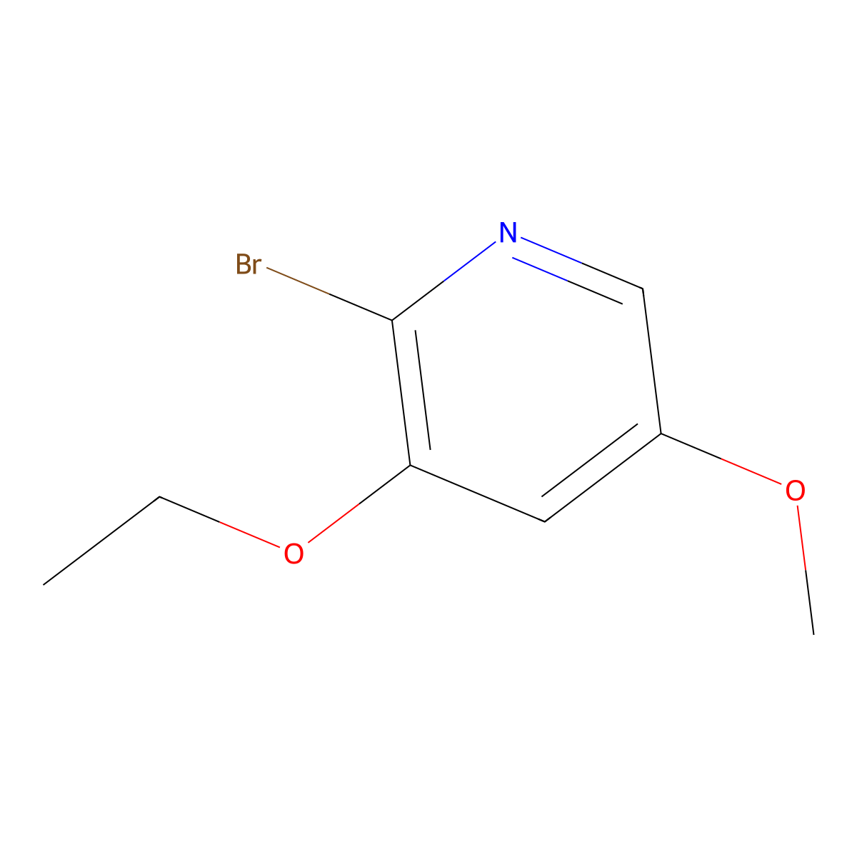 2-Bromo-3-ethoxy-5-methoxypyridine molecular structure, CAS 663193-85-9