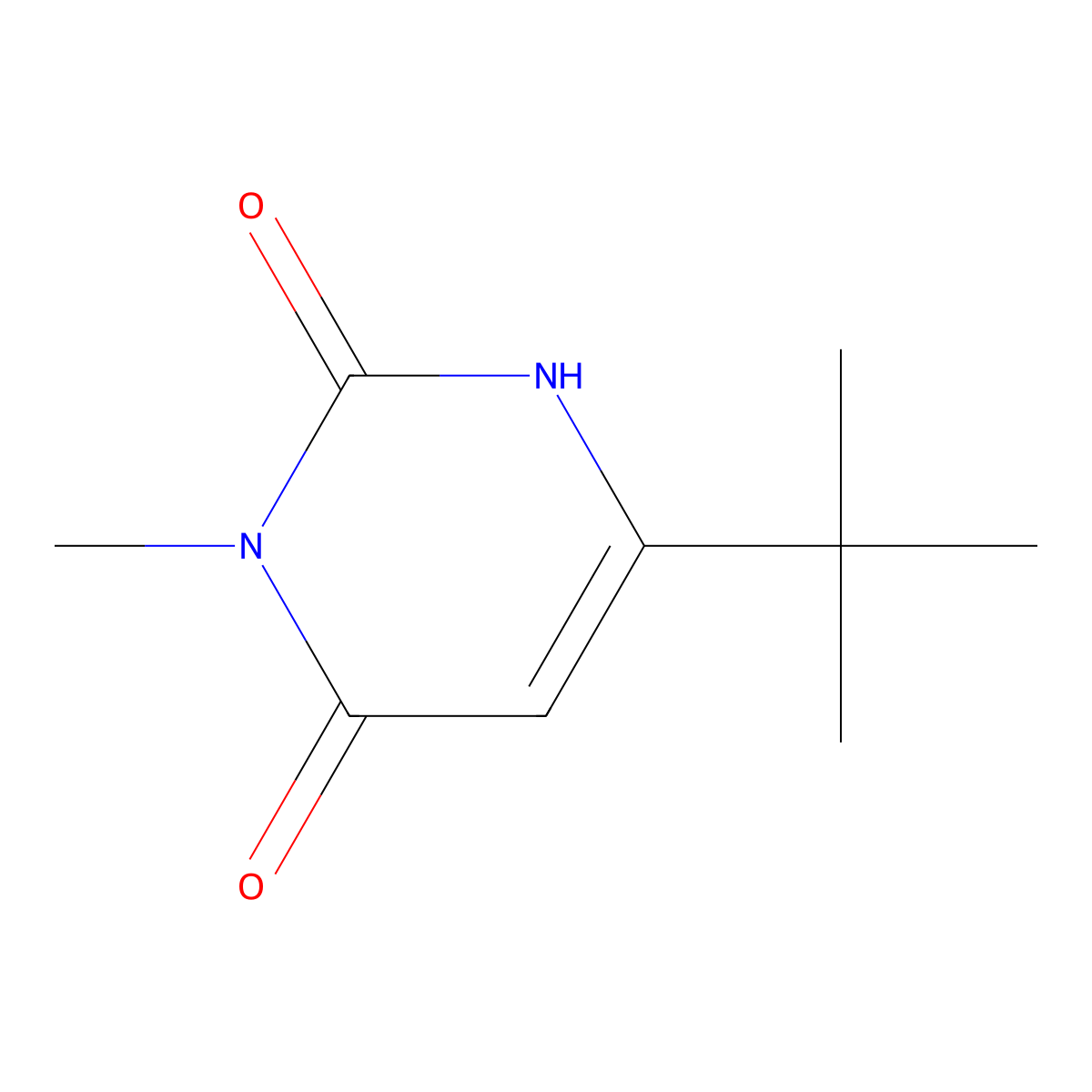 6-Tert-butyl-3-methyl-1,2,3,4-tetrahydropyrimidine-2,4-dione molecular structure, CAS 663194-14-7