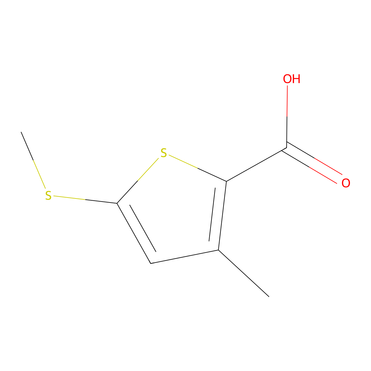 3-Methyl-5-(methylthio)thiophene-2-carboxylic acid molecular structure, CAS 663194-95-4