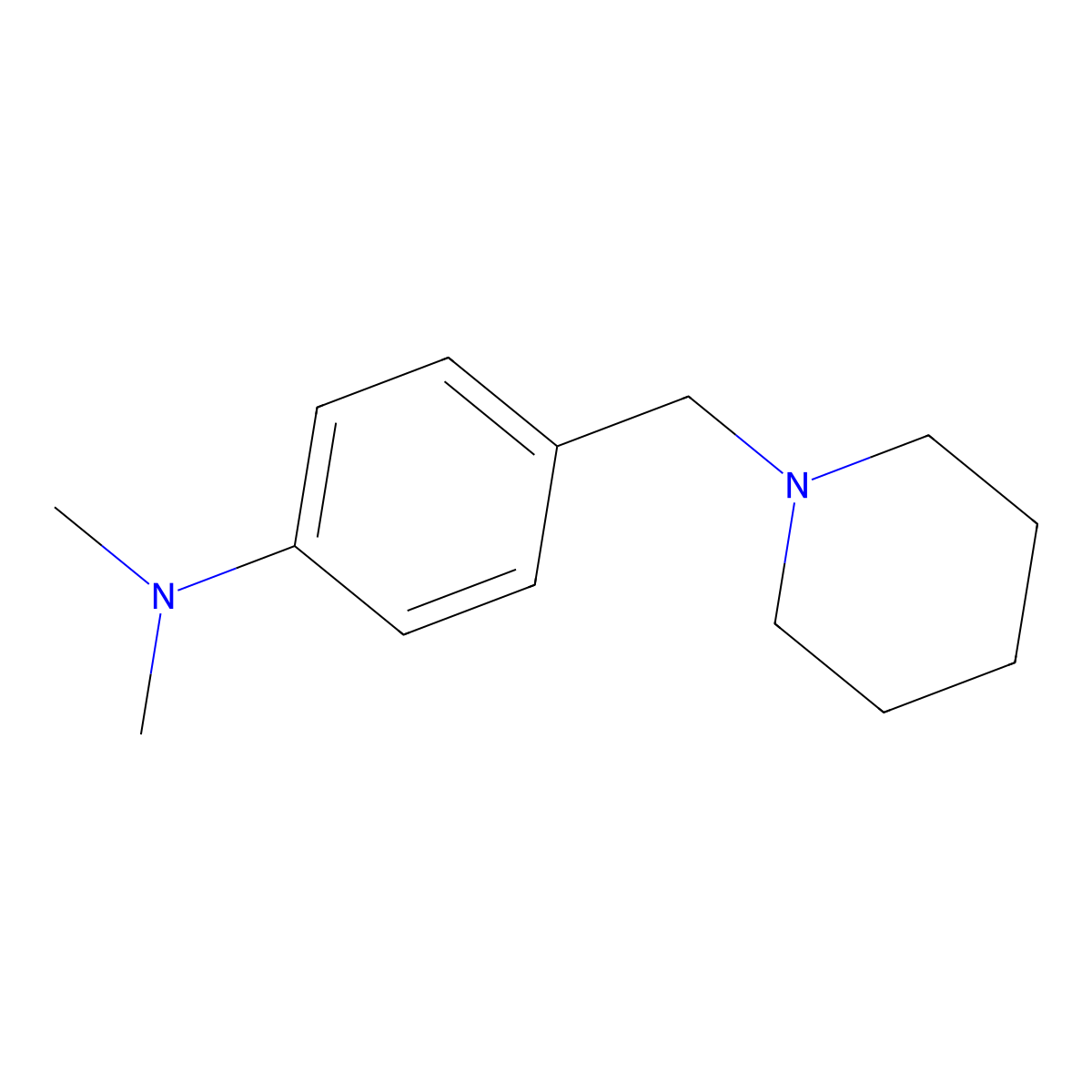 n,n-Dimethyl-4-(piperidin-1-ylmethyl)aniline molecular structure, CAS 6632-03-7