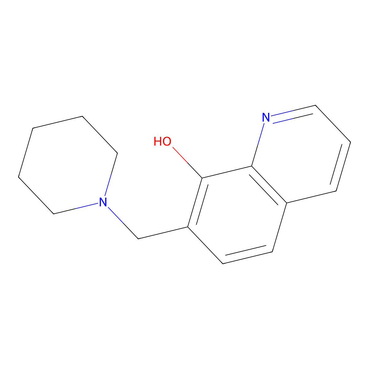 7-(Piperidin-1-ylmethyl)quinolin-8-ol molecular structure, CAS 6632-09-3
