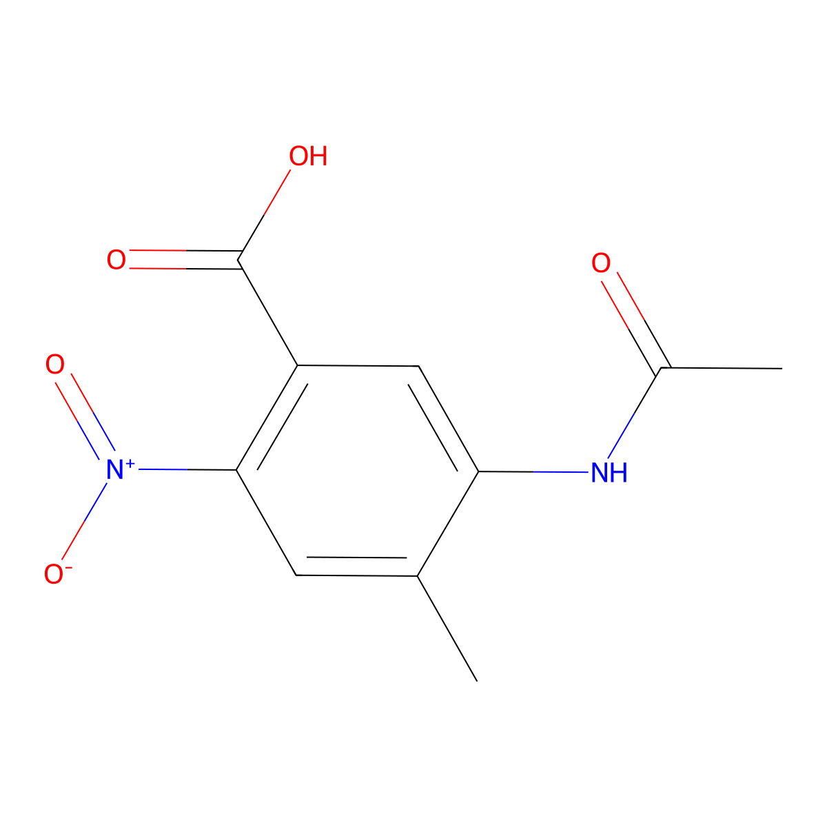 5-Acetamido-4-methyl-2-nitrobenzoic acid molecular structure, CAS 6632-23-1