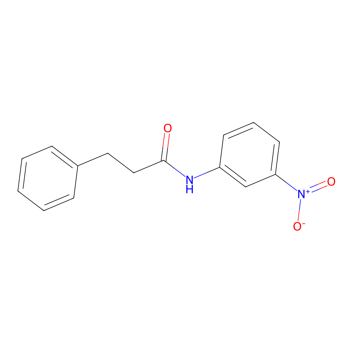 N-(3-nitrophenyl)-3-phenylpropanamide molecular structure, CAS 6632-26-4