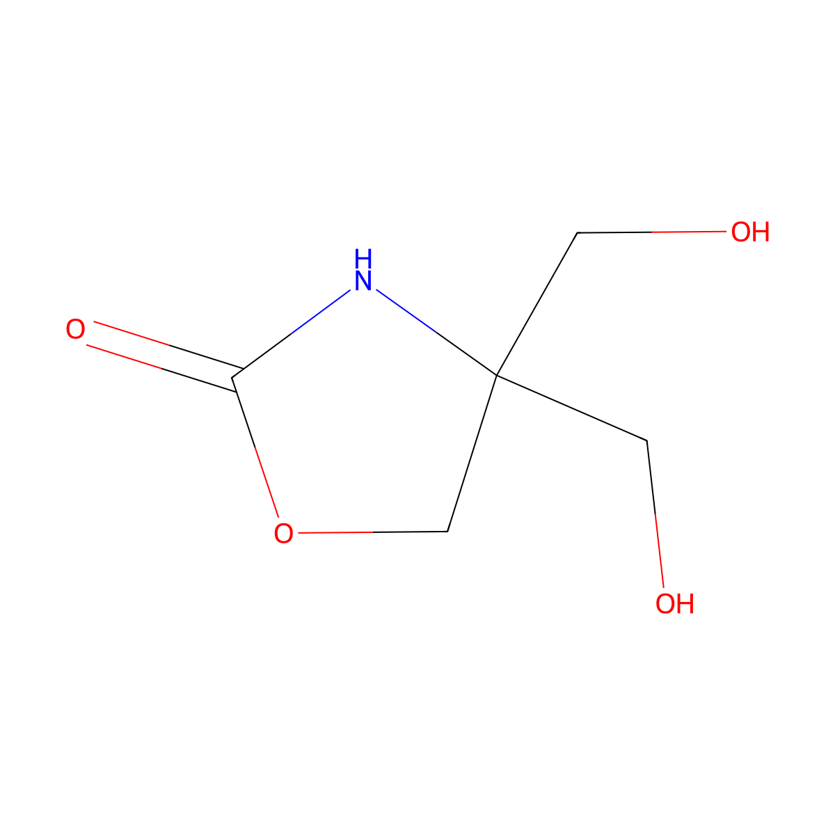 4,4-Dimethylol-2-oxazolidone molecular structure, CAS 6632-49-1