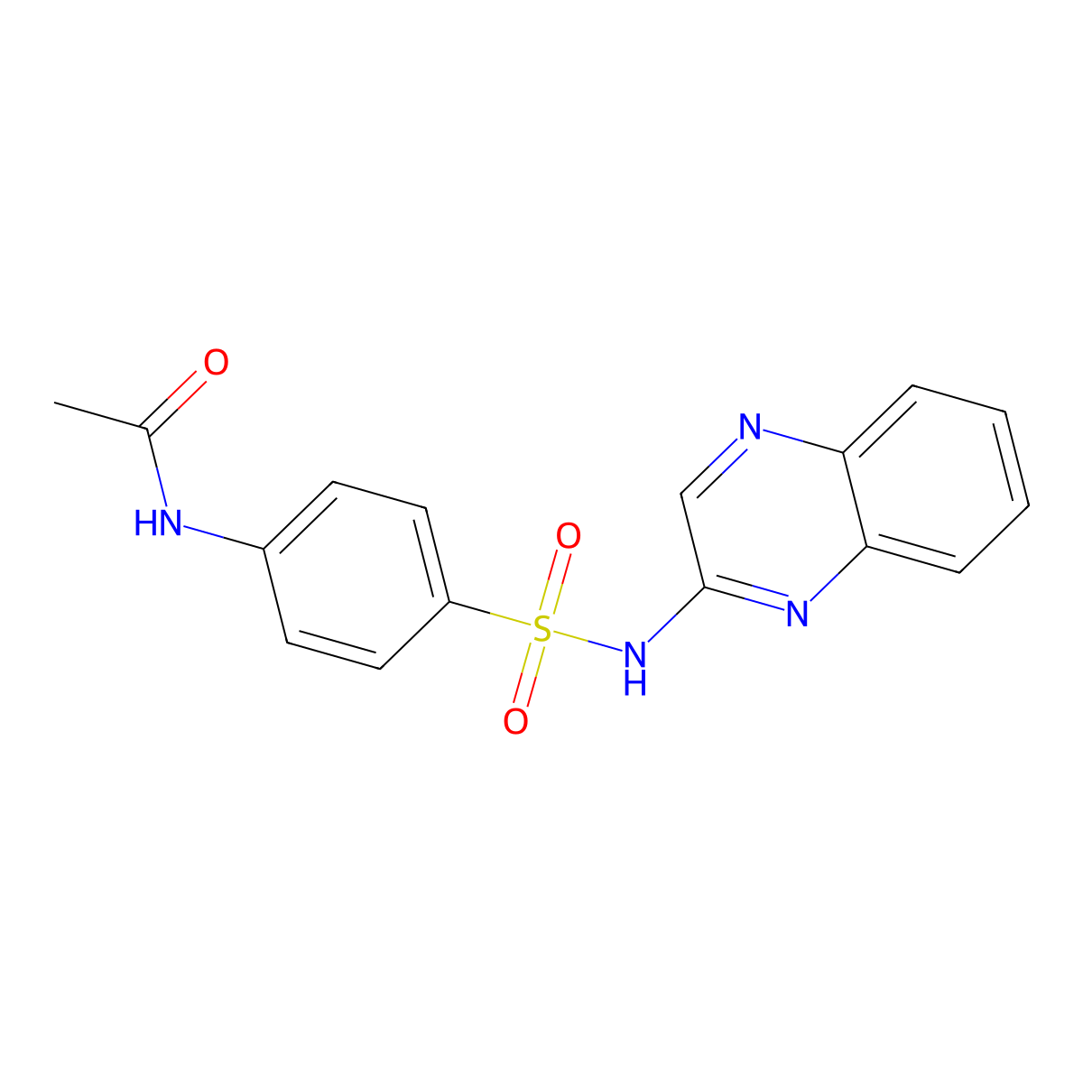 N(4)-Acetylsulfaquinoxaline molecular structure, CAS 6632-67-3