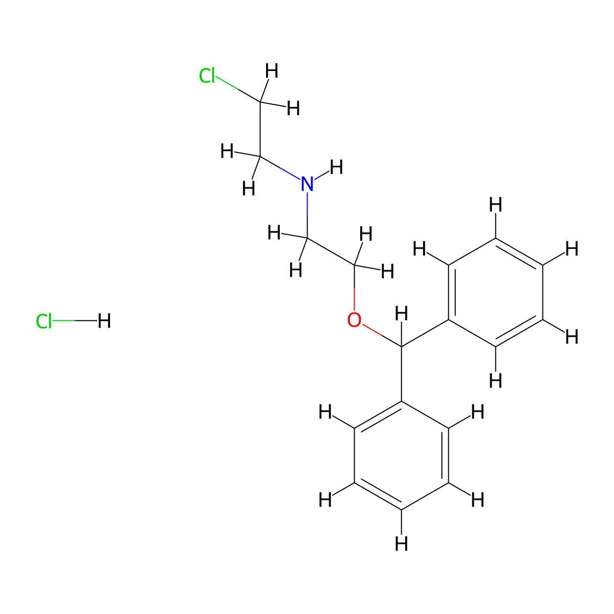 2-benzhydryloxy-N-(2-chloroethyl)ethanamine;hydrochloride molecular structure, CAS 66320-01-2