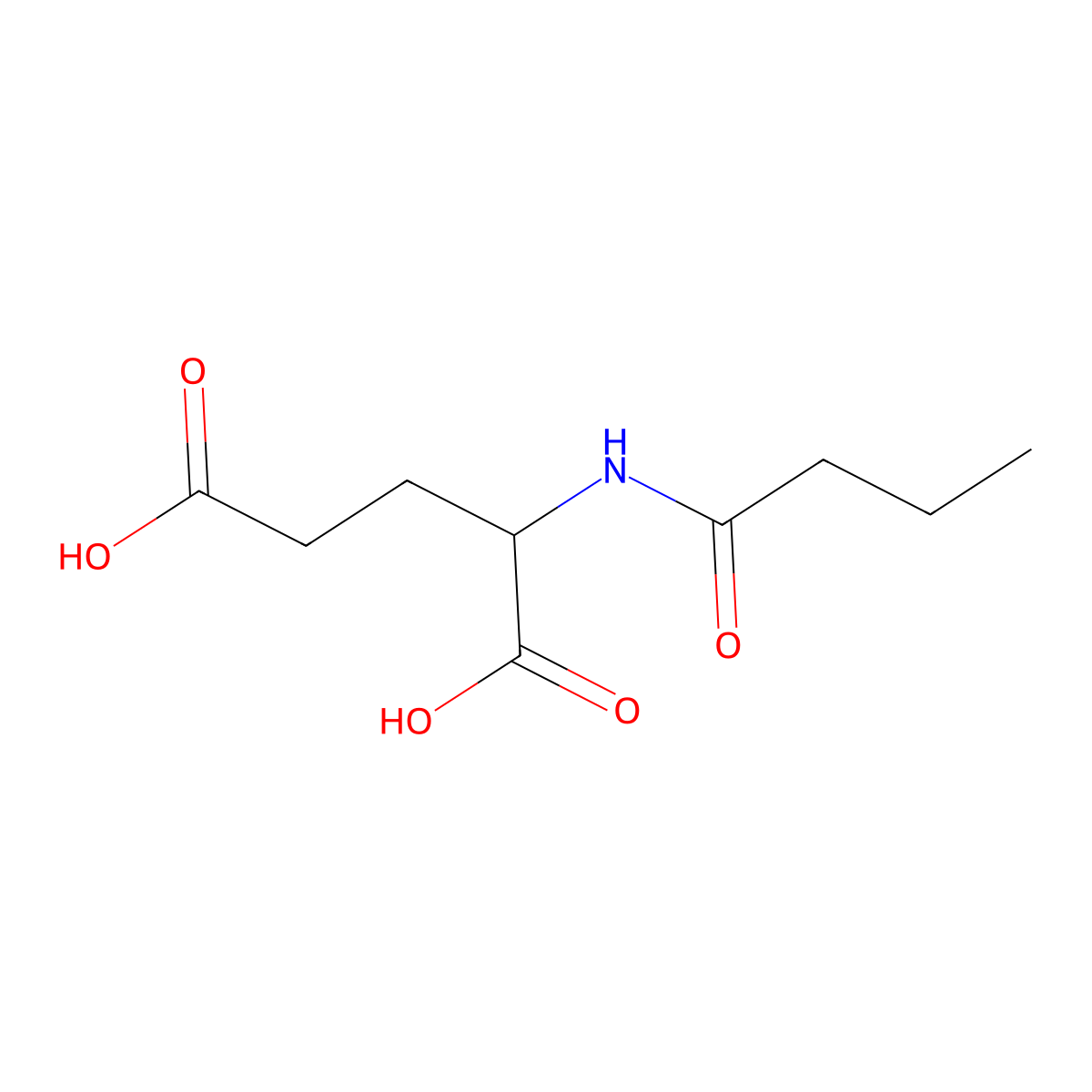 (2S)-2-butanamidopentanedioic acid molecular structure, CAS 66320-37-4