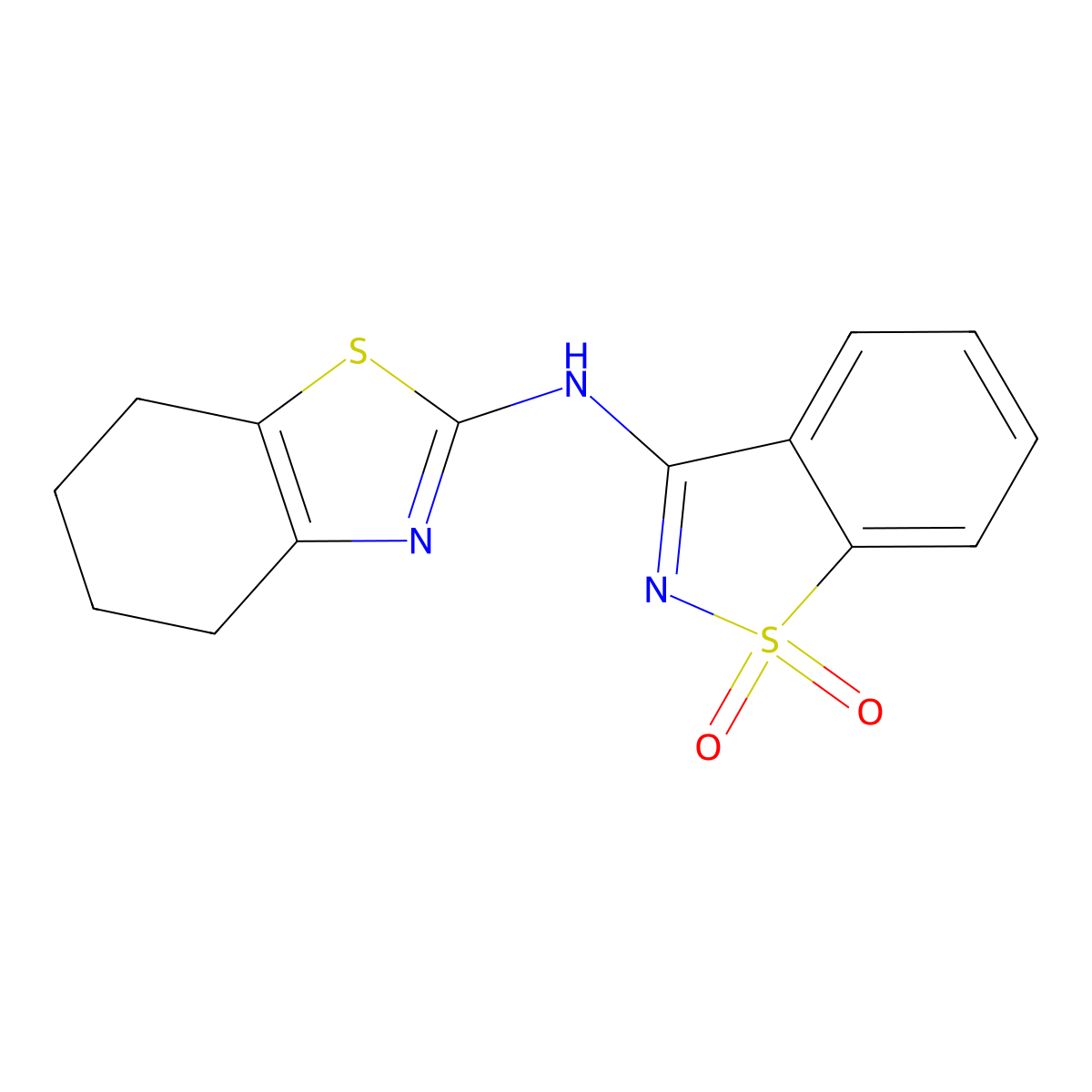 1,1-dioxo-N-(4,5,6,7-tetrahydro-1,3-benzothiazol-2-yl)-1,2-benzothiazol-3-amine molecular structure, CAS 663200-13-3