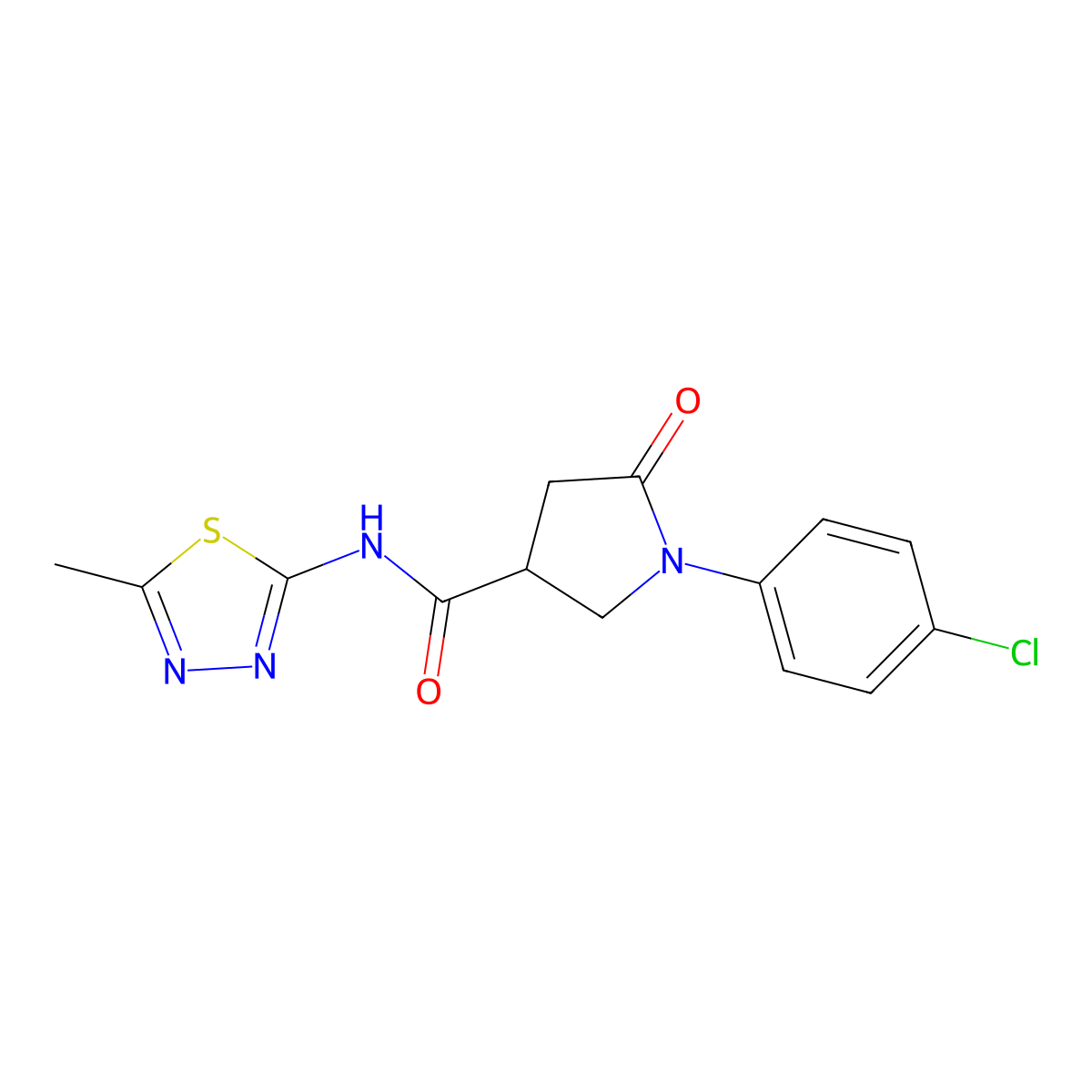 1-(4-chlorophenyl)-N-(5-methyl-1,3,4-thiadiazol-2-yl)-5-oxo-3-pyrrolidinecarboxamide molecular structure, CAS 663200-34-8