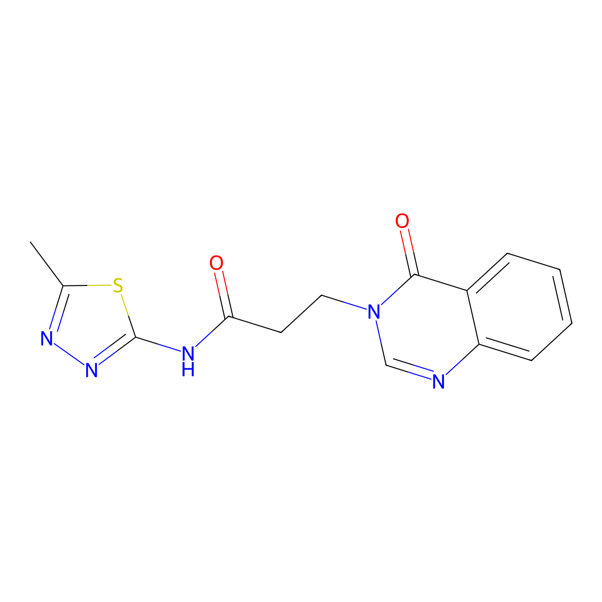 N-(5-methyl-1,3,4-thiadiazol-2-yl)-3-(4-oxoquinazolin-3(4H)-yl)propanamide molecular structure, CAS 663200-48-4