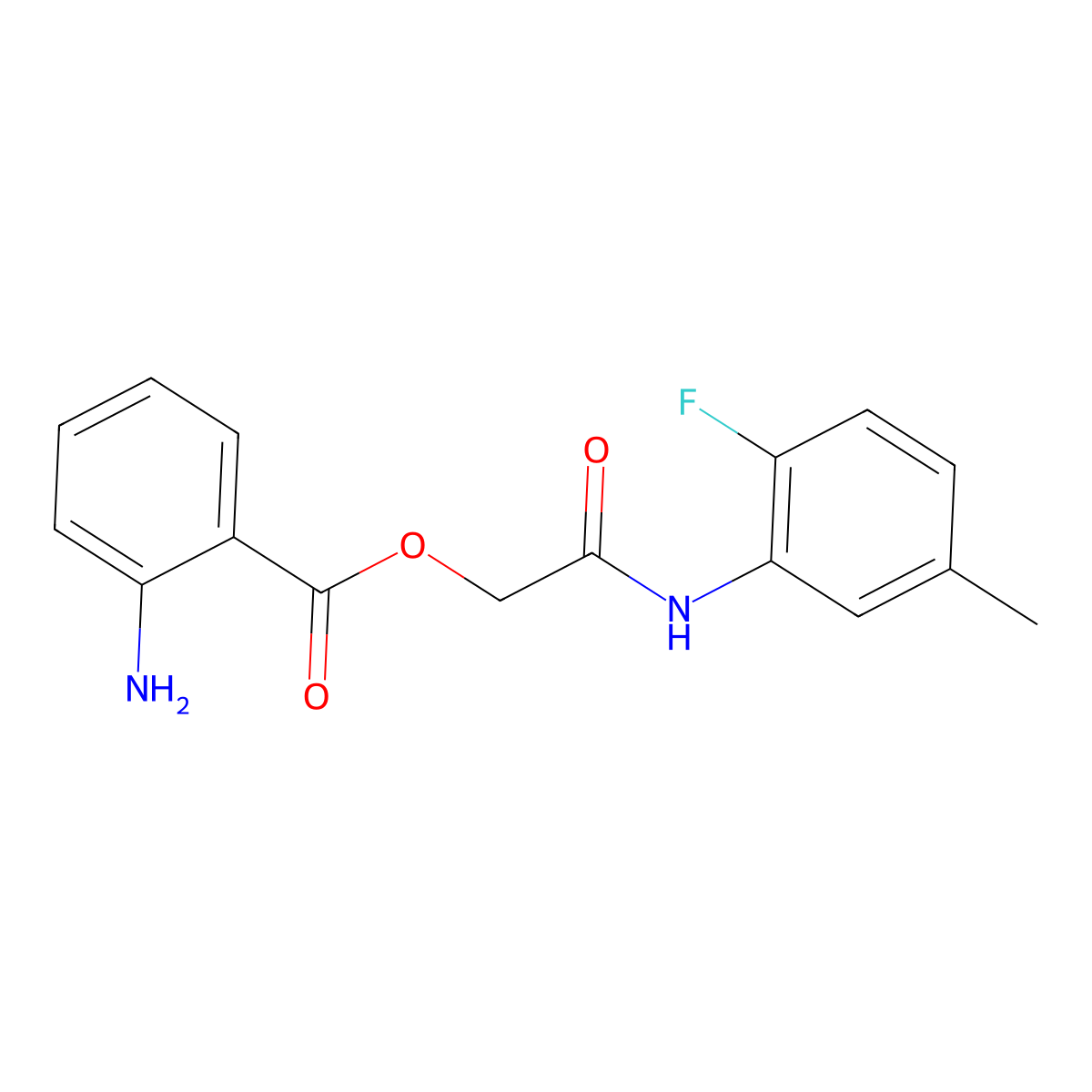 2-(2-Fluoro-5-methylanilino)-2-oxoethyl 2-aminobenzoate molecular structure, CAS 663202-10-6
