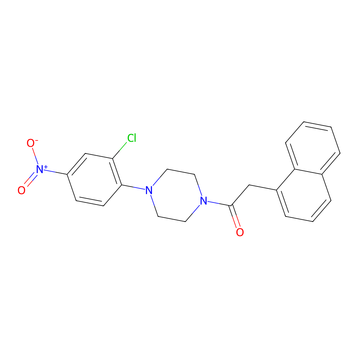 1-[4-(2-Chloro-4-nitrophenyl)piperazin-1-yl]-2-naphthalen-1-ylethanone molecular structure, CAS 663204-66-8