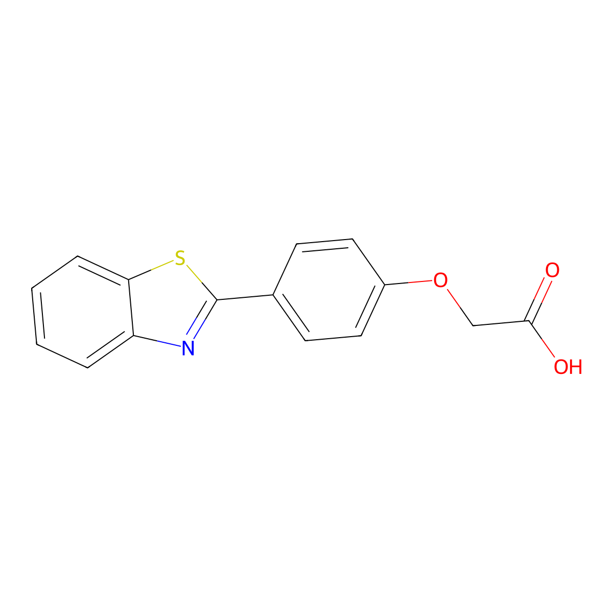(4-Benzothiazol-2-yl-phenoxy)-acetic acid molecular structure, CAS 663212-52-0