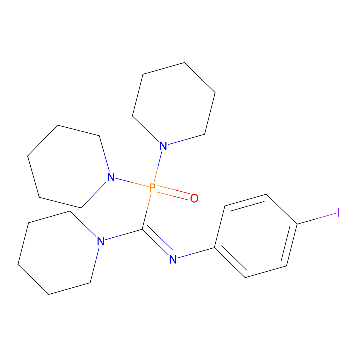 N-[[di(1-piperidinyl)phosphoryl](1-piperidinyl)methylene]-N-(4-iodophenyl)amine molecular structure, CAS 663216-03-3