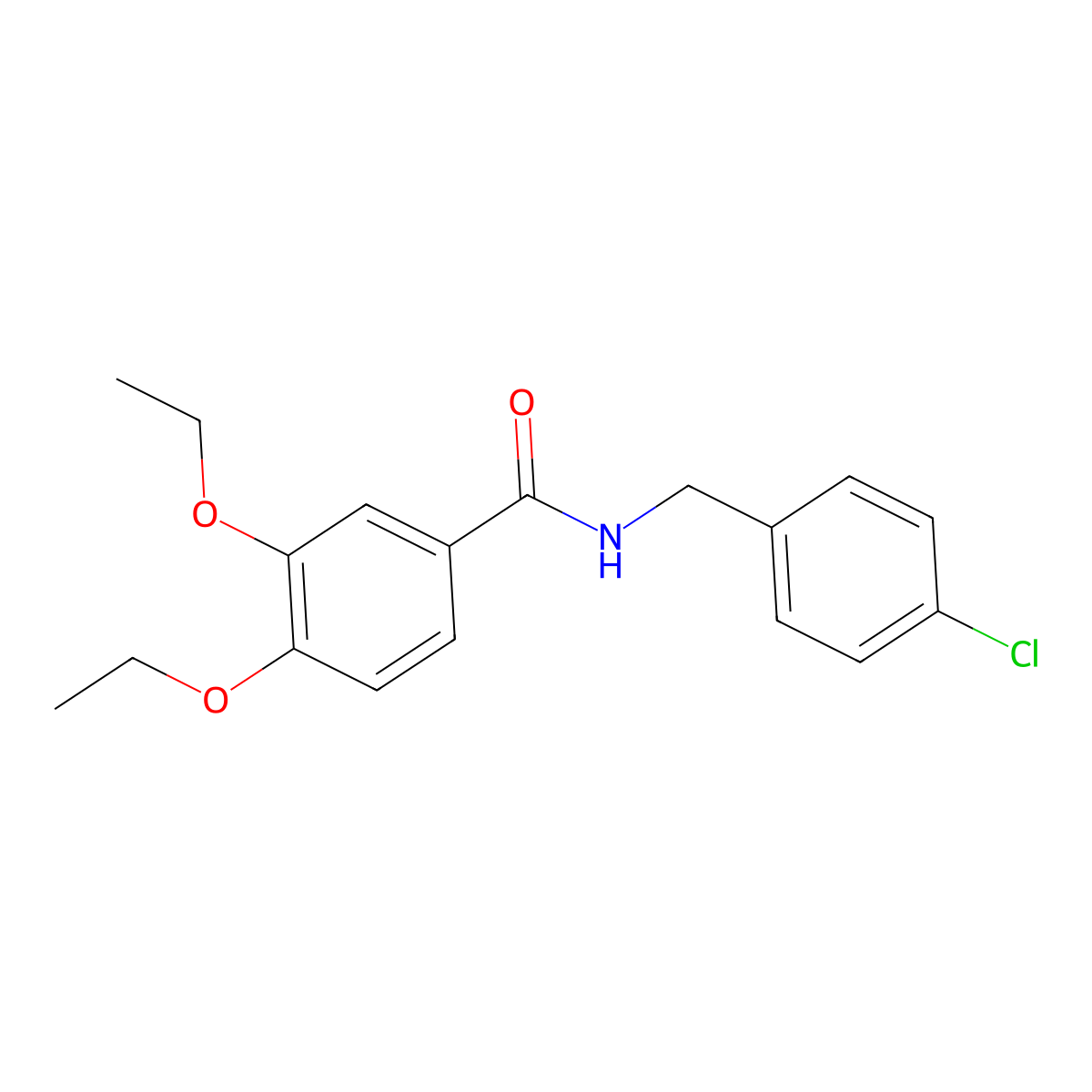 N-[(4-chlorophenyl)methyl]-3,4-diethoxybenzamide molecular structure, CAS 663217-25-2