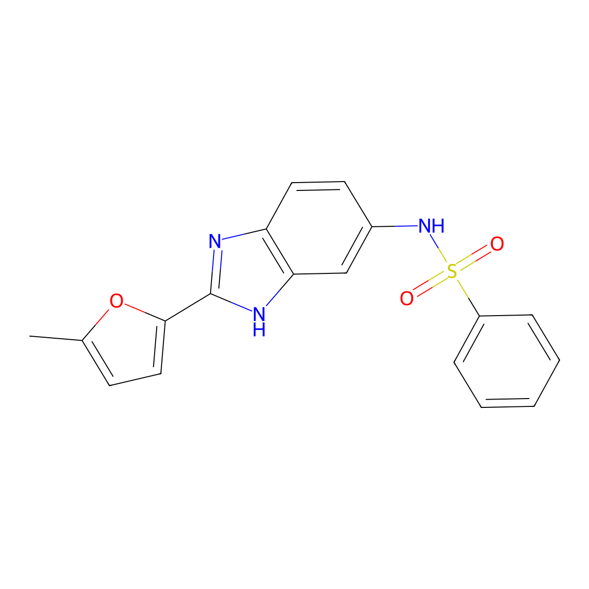 N-[2-(5-methylfuran-2-yl)-3H-benzimidazol-5-yl]benzenesulfonamide molecular structure, CAS 663217-56-9